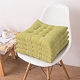 Stuhlpolster und Sitzkissen 4er Set mit Bändern, bequem und weich, rutschfest, für...