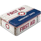 Nostalgic-Art Retro Vorratsdose Flach, 2,5 l, First Aid Blue – Emergency Supply –...