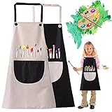 LYNBLY 2 Stück Malschürze Kinder, Kinder Schürzen Set, Verstellbare...