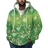 𝑮𝒓𝒊𝒏𝒄𝒉 Weihnachts Fleece Sweatjacke Herren,Lustig Weihnachtspullover...