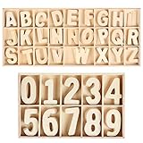 WOWOSS 180 Stück Holzbuchstaben und -nummern für die Basteldekoration, 130...