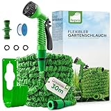 Fepro® Flexibler Gartenschlauch mit 7 Funktion 30m basic, Wasserschlauch flexibel mit...