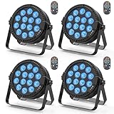 4PCS RGBW LED Par Licht, HOLDLAMP 84W Par Scheinwerfer mit Sound Aktivierung, DMX 4/8CH...