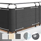 Sol Royal SolVision Balkon Sichtschutz HB2 HDPE blickdichte Balkonumspannung 90x300 cm –...