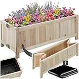 tectake® Hochbeet Holz, Hochbeete-Kit für Balkon, Terrasse, Hochbeet Garten,...
