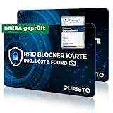 PURISTO® RFID Blocker Karte (2er Set) - DEKRA geprüft - 2in1 inkl. Lost & Found Service...