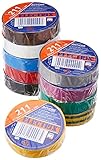 Adam Hall Accessories 580813 RNB 10 - Isolierband 0,13 x 15 mm x 10 m , Set aus...