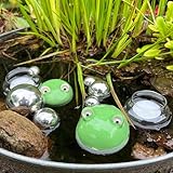 Storm's Gartenzaubereien Schwimmfrösche 2er Set mit Teelichtschalen und silbernen...