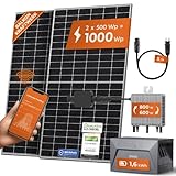 Solarway Balkonkraftwerk 1000W Komplett Steckdose mit 1,6kWh Anker Speicher -...