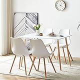 LafeuR Esszimmergruppe Esstisch mit 4 Stühlen, Rechteckig Küchentisch-Set Essgruppe für...