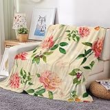 Kuscheldecke flauschig warm Decke 130x150cm,Tierblüten Fleecedecke Schmetterling und...