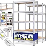 Monzana® 2X Schwerlastregal 180x90x40cm Befestigungsmaterial 1750kg 10 MDF-Platten...
