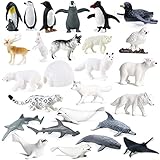 26 Stück Arktis Antarktis Ozean Meer Tierfiguren, Mini Kunststoff Polar Tier...