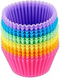 Amazon Basics Rund Wiederverwendbare Backförmchen aus Silikon, 12 Stück (backofenfest...