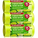 Profissimo 20 Liter Zugband Müllbeutel mit frischem Zitrusduft - 3er Pack - 75 Beutel (3...