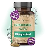 Ashwagandha KSM-66 Kapseln - Ultra Hochdosiert 6000mg pro Kapsel – Reines...