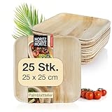 Moritz & Moritz Palmblatt Teller eckig 25 x 25 cm - 25 Nachhaltige Einwegteller -...