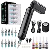 STIGMA Wireless Tattoo Maschine Set Rotary Komplettset mit 50Pcs Patronen Tattoo Nadeln,...