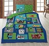 Minecraft Wende Bettwäsche-Set für Jungen 135x200 80x80 cm · Bettwäsche in Polycotton...