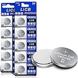 LiCB 10 Stück CR2032 3V Lithium Knopfzellen CR 2032 Batterien