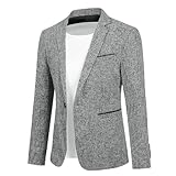 Allthemen Herren Sakko Sportlich Baumwolle Blazer Slim Modern Jackett Jacke Casual...