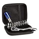 BLUECHAIN® Mini Ratsche mit 10 Bits & Hartschalentasche / Multitool Reparaturwerkzeug mit...