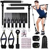 Pilates Bar Set mit 6 Widerstandsbänder, Verstellbare Resistance Bands für...