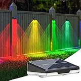 Kaezuy Solar Wandleuchte 3 Farben 7 Farbverlauf IP44 Wasserdicht Solarlampen Für Garten...