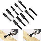 Holzraspel Raspel Set Feilen 10 tlg Holz Bohrer Fräser Set Bohrmaschine Schaft Werkzeug...