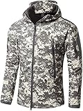 VADOOLL Herren Taktische Jacke Softshell Fleece Kapuzen Outdoor Mantel Warme...