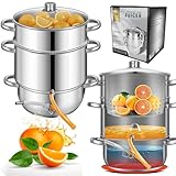 Dampfentsafter | 5L | Edelstahl Entsafter mit Glasdeckel, Dampfentsafter für alle...