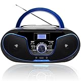 Tragbar CD Player Boombox Bluetooth - mit UKW Radio, USB Eingang & AUX &...