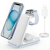 GEEKERA Wireless Charger, 3 in 1 Induktive Ladestation für iPhone 16/15/14/13/12/11/Pro...