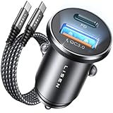 LISEN 54W Zigarettenanzünder USB C PD&QC3.0 12V USB Adapter Auto Ladegerät mit...