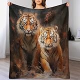 PACUM Kuscheldecke Tiger Decke Tagesdecke - Weiche Flannel Decke Mit Muster Sofadecke -...