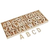 POFET 156 Stück (6 Sätze) Totally Wooden Großbuchstabe Holz Großbuchstaben A bis Z...