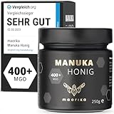 maorika - Manuka Honig 400 MGO + 250g im Glas (lichtundurchlässig, kein Plastik) -...