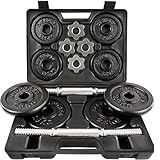 ScSPORTS® Kurzhanteln - 2er Set, 20 kg, mit Koffer, inkl. 8 Gewichte (4 x 2,5kg und 4 x...