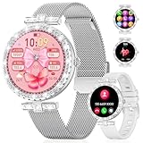ESFOE Smartwatch Damen mit Telefonfunktion Menstruationszyklus, Pulsmesser, Schlafmonitor,...