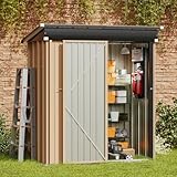 Amopatio Gerätehaus, Gartenhaus mit Pultdach, Geräteschuppen 162x86x182 cm...