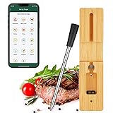 Grillthermometer Kabellos Fleischthermometer Funk Bratenthermometer über iOS Android mit...