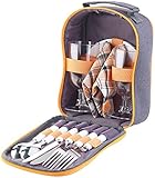 PEARL Picknick Geschirr: Picknick-Set für 2 Personen: Gläser, Servietten,...