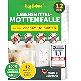 Hey Nature Lebensmittelmotten Falle, 12 Stück, Mottenfalle Lebensmittel,...