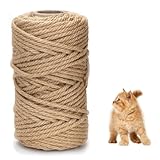 DXRPO 60m Sisalseil für Kratzbaum 6mm, Sisalseil Natur Sisal Seil für Katzen, Kratzseil,...