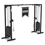 SUPRFIT - Kabelzug Fitness Kraftstation für zuhause inkl. Steckgewichte bis 81kg Zuglast...