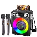 BONAOK Karaoke Mikrofon Erwachsene, Tragbare Karaoke-Maschine, Bluetooth-Karaoke-System...