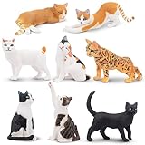 TOYMANY 8 Stück Tiere-Figuren Set Katze Spielfiguren Spielzeug Katzenfiguren...