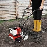 Tagtuell Gartenfräse Benzin, 2-Takt-Rasenboden bodenhacke Grubber, Bodenfräse für zum...