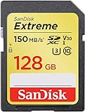 SanDisk Extreme SDXC UHS-I Speicherkarte 128 GB (V30, 150 MB/s Übertragung, wasserdicht,...