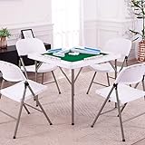 UKIOO Faltbarer Pokertisch Klapp Mahjong Tisch mit 4 Schubladen, 4 Ascher, geeignet for...